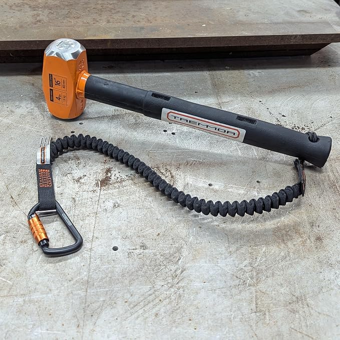 TREMMOR Tool Lanyard Tool Tether Bungee Self Retractable Tool Lanyard 15lb Capacity with Heavy Duty Dual Action Carabiner ANSI Approved 35-51″ Assembled in USA | TR0150