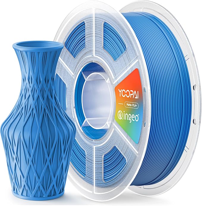 PLA+ Matte Filament 1.75mm, Soft Matte Finish, Reduced Layer Lines, 1KG (2.2lbs) 3D Printer PLA Filament, Dimensional Accuracy +/- 0.02 mm, Marine Blue