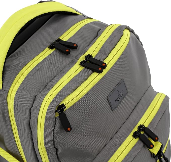 J World Lunar Rolling Backpack. Laptop Bag With Wheels. Wheeled Carry-On Travel Luggage, Grey, 19.5 x 13 x 8 Inches
