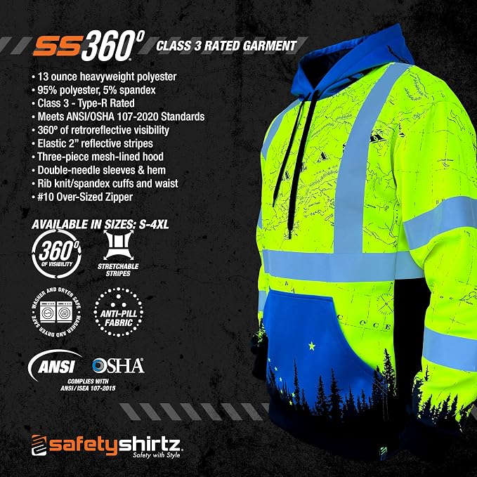 SafetyShirtz SS360 ANSI Class 3 Type R Graphic Hoodie