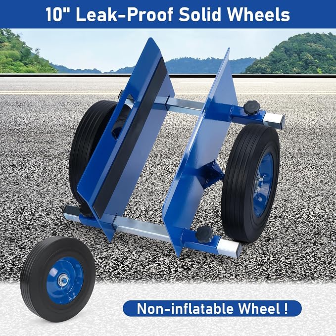 lukar Panel Dolly Heavy Duty 1100LBS Capacity, Adjustable Panel Dolly Cart with 10" Solid Rubber Wheels, Drywall Mover Cart for Wood Panels, Doors and Drywall Sheet
