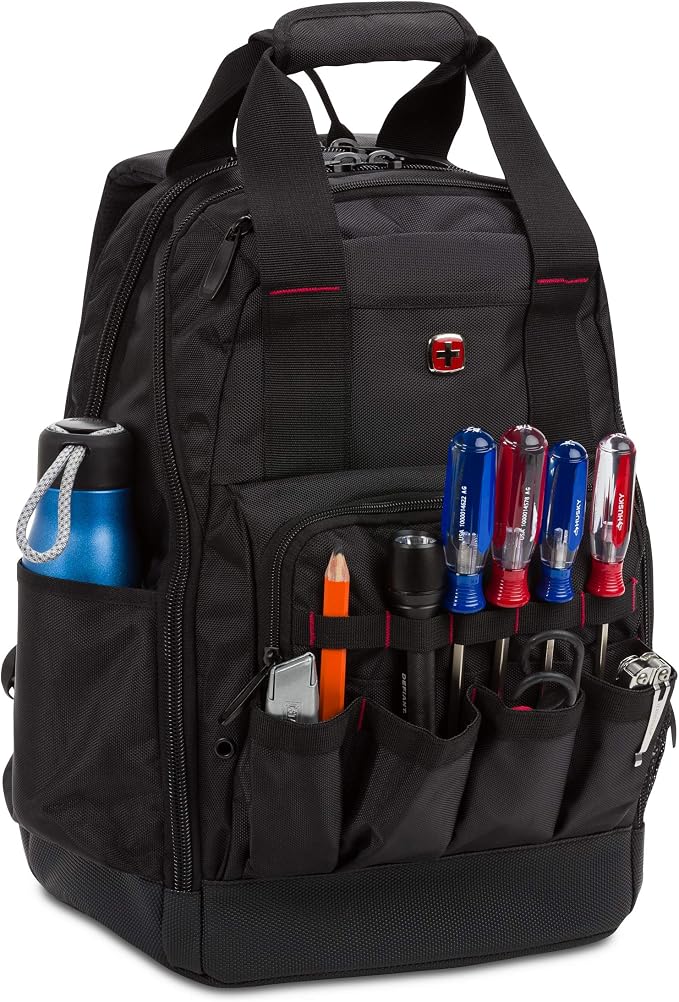 SwissGear Tool Bag Backpack, Fits Up to 15-Inch Laptop, Work Pack, Black
