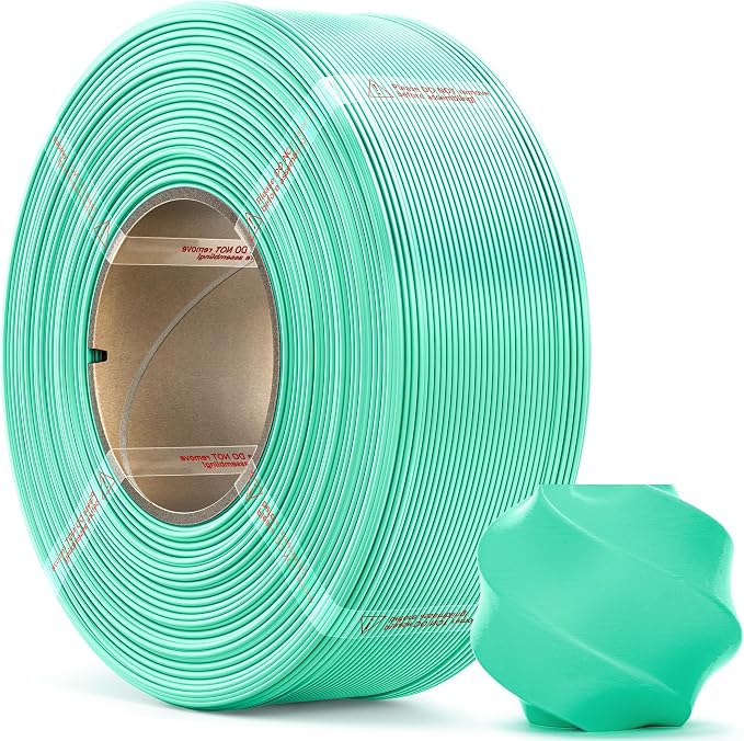 PLA Basic, Pre-Dried Refill Filament 1kg (2.2lbs) for Reusable Spools, 1.75mm Spool-Less 3D Printing Filament, Compatible with Bambu Lab 3D Printers – Seafoam Green