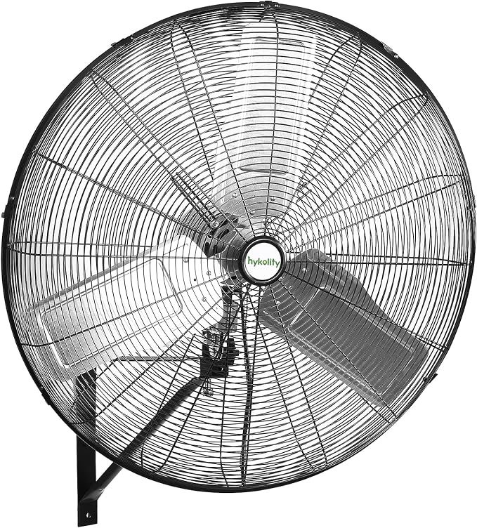 hykolity 30 in. High Velocity Industrial Wall Fan, 9500 CFM 3-Speed Wall Mount Oscillating Fan, Heavy Duty Shop fan for Garage, Warehouse, Workshops, Commercial and Factory, UL Listed