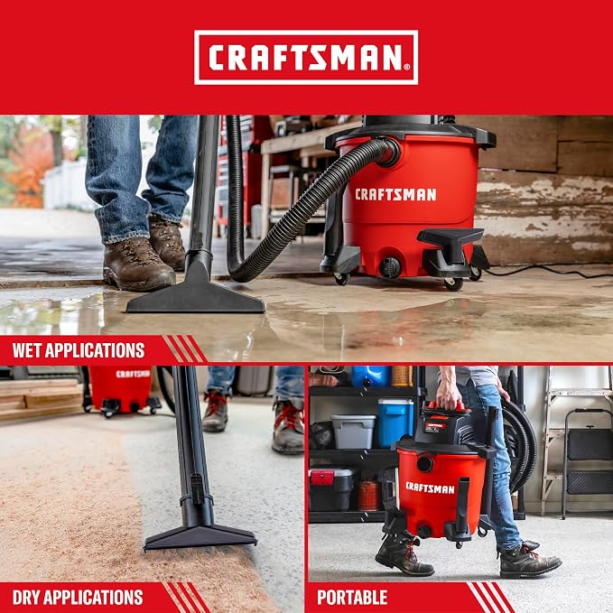 CRAFTSMAN CMXEVBE18690 9 Gallon 4.25 Peak HP Wet Dry Shop Vacuum