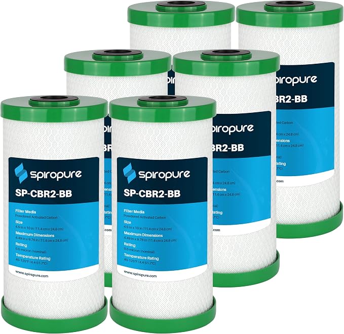 SpiroPure 10x4.5 0.5 Micron Carbon Block Water Filter CBC-BB SMCB-4510 (6)