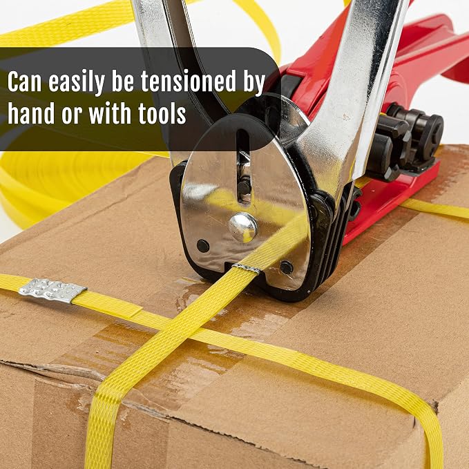 Poly Strapping Tensioner & Cutter Manual Banding Tools Windlass for 1/2" -3/4" Width Polyester Polyproplyn Strap Kit