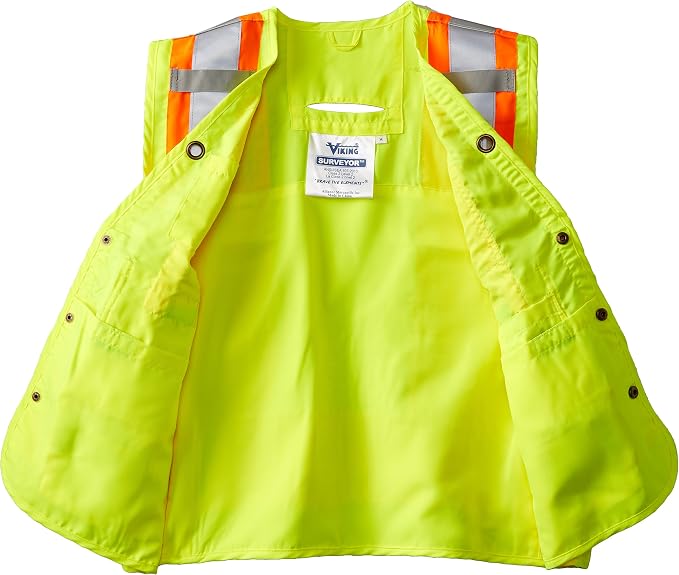 Viking Men's Surveyor Hi-Vis Safety Vest with U Configuration 4" Reflective Tape