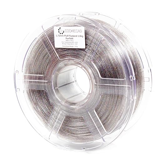 Cookiecad PETG Filament 1.75mm 1kg Glitter Translucent 3D Printer Filament - Funfetti PETG