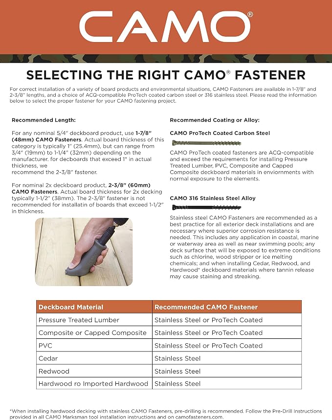 CAMO Edge Deck Screws 2-3/8" ProTech (700 ct)