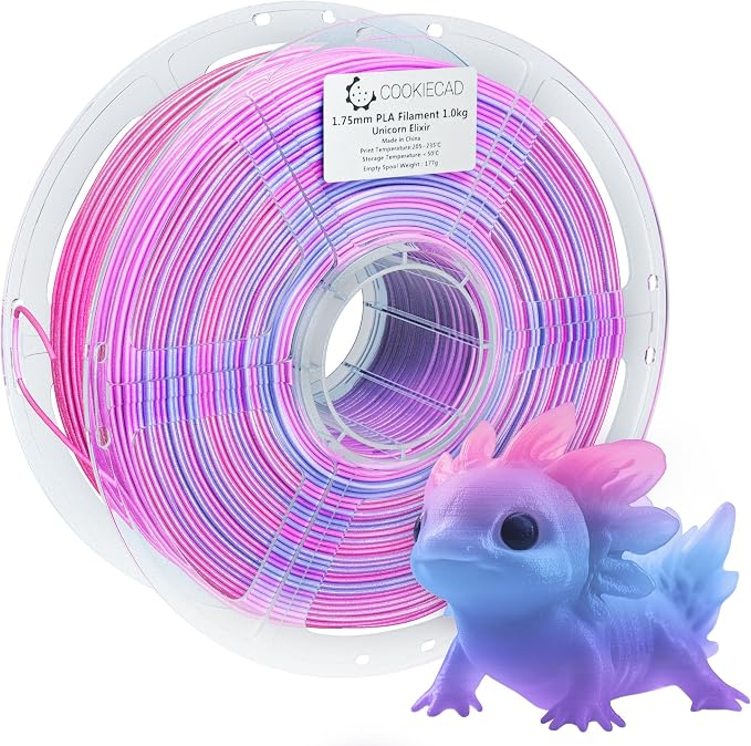 Cookiecad PLA Filament 1.75mm 1kg Iridescent Rainbow 3D Printer Filament - Unicorn Elixir PLA