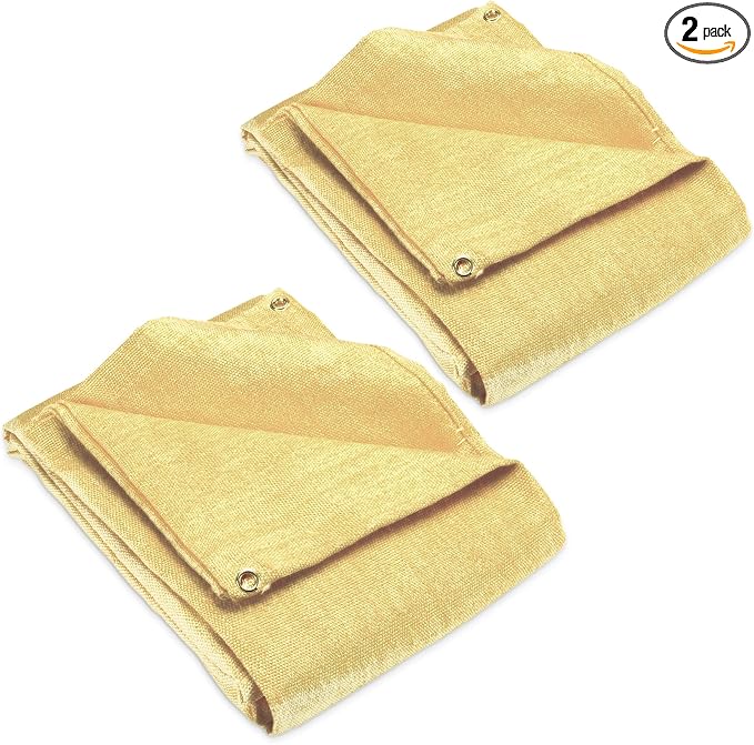 Deke Home - Fireproof Welding Blanket 4x6 ft (2 Pack), Heavy-Duty Fiberglass Fire Shield for Welding, Heat Resistant 1,000°F, Fire Retardant, Fireproof Insulation Blankets, Home, Kitchen & Industrial.