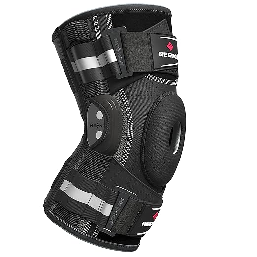 NEENCA Professional Knee Brace for Knee Pain, Hinged Knee Support with Patented X-Strap Fixing System, Strong Stability for Pain Relief, Arthritis, Meniscus Tear, ACL, PCL, MCL, Runner, Sport, Workout