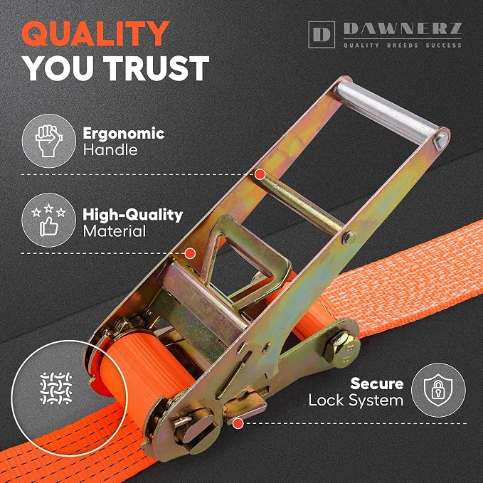 Heavy Duty Ratchet Tie Down Strap 40 Ft – Endless Cargo Strap for Trucks, Trailers – 16500 Lbs Breaking Strength