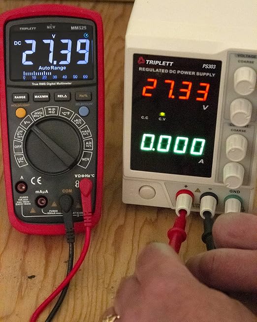 Triplett MM525 True RMS 6000 Count High Performance Digital Multimeter with LPF and LOZ and EBTN Display - AC/DC Voltage, AC/DC Current, Resistance, Temperature, Continuity