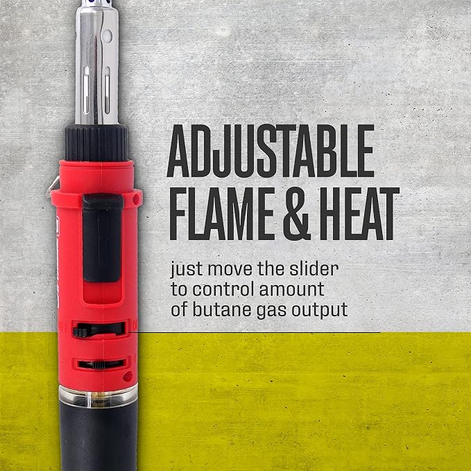 Berkling BSG-568 Butane Soldering Iron Kit - Self-Ignite, Instant Start, Portable Cordless Welding Micro Solder Torch Heat Gun Includes 5 Tips, 15g 60/40 Rosin Core Solder Wire, Mini Wrench, Sponge