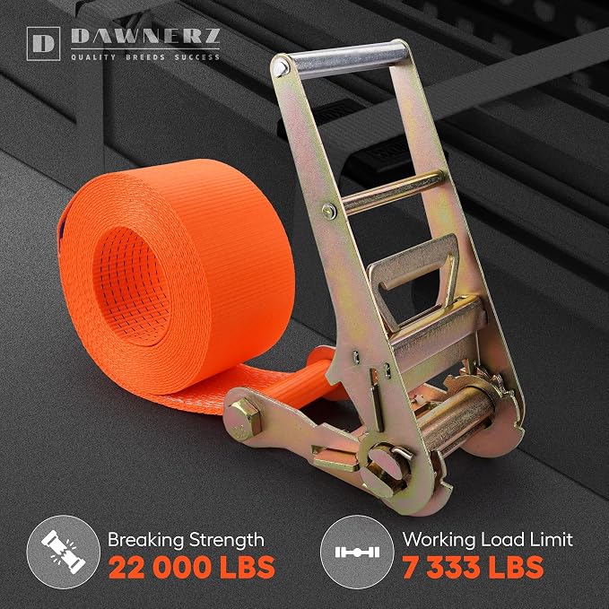Heavy Duty 40 Ft x 4 inch Endless Ratchet Strap – 22000 Lb Breaking Strength Tie Down for Cargo, Truck, and Trailer.