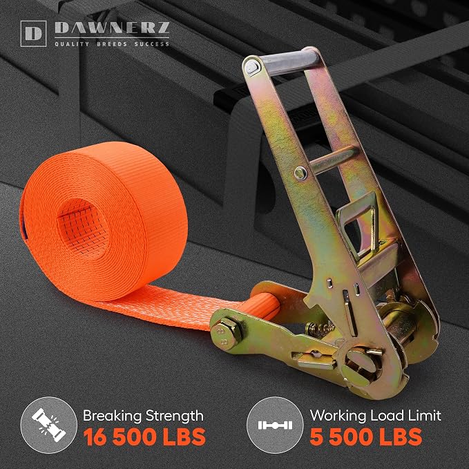 Heavy Duty Ratchet Tie Down Strap 40 Ft – Endless Cargo Strap for Trucks, Trailers – 16500 Lbs Breaking Strength