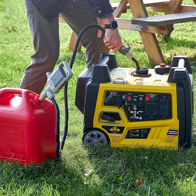 DEWAY Automatic Fuel Transfer Pump with Nozzle for Quick Flow Control & Stop, 3X More Powerful D Battery Powered, Extra Long Hose Fits All Size Cans, Portable Liquid Pump Transfers at 2.4 Gal/Minute